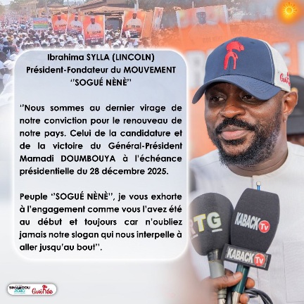 Candidature du Général Mamadi Doumbouya : Ibrahima Lincoln Sylla lance un message au peuple SOGUÉ NÈNÈ