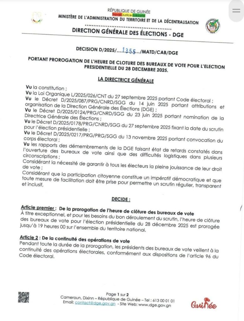 Présidentielle 2025 : la fermeture des bureaux de vote repoussée à 19 heures 