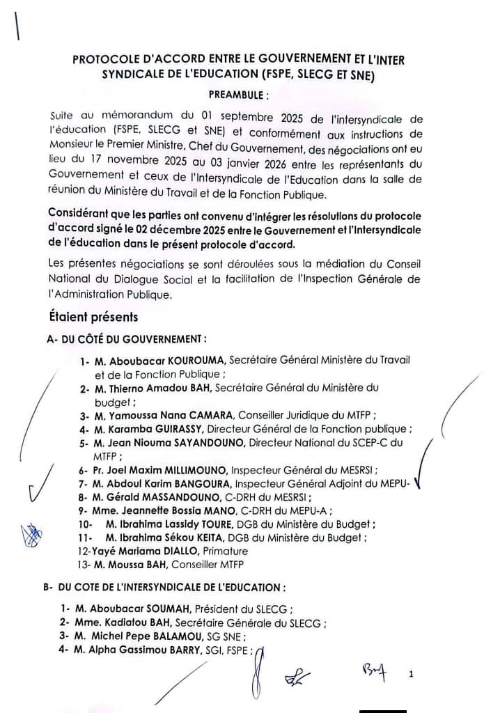 Guinée : L’intersyndicale de l’éducation suspend son mot d’ordre de grève