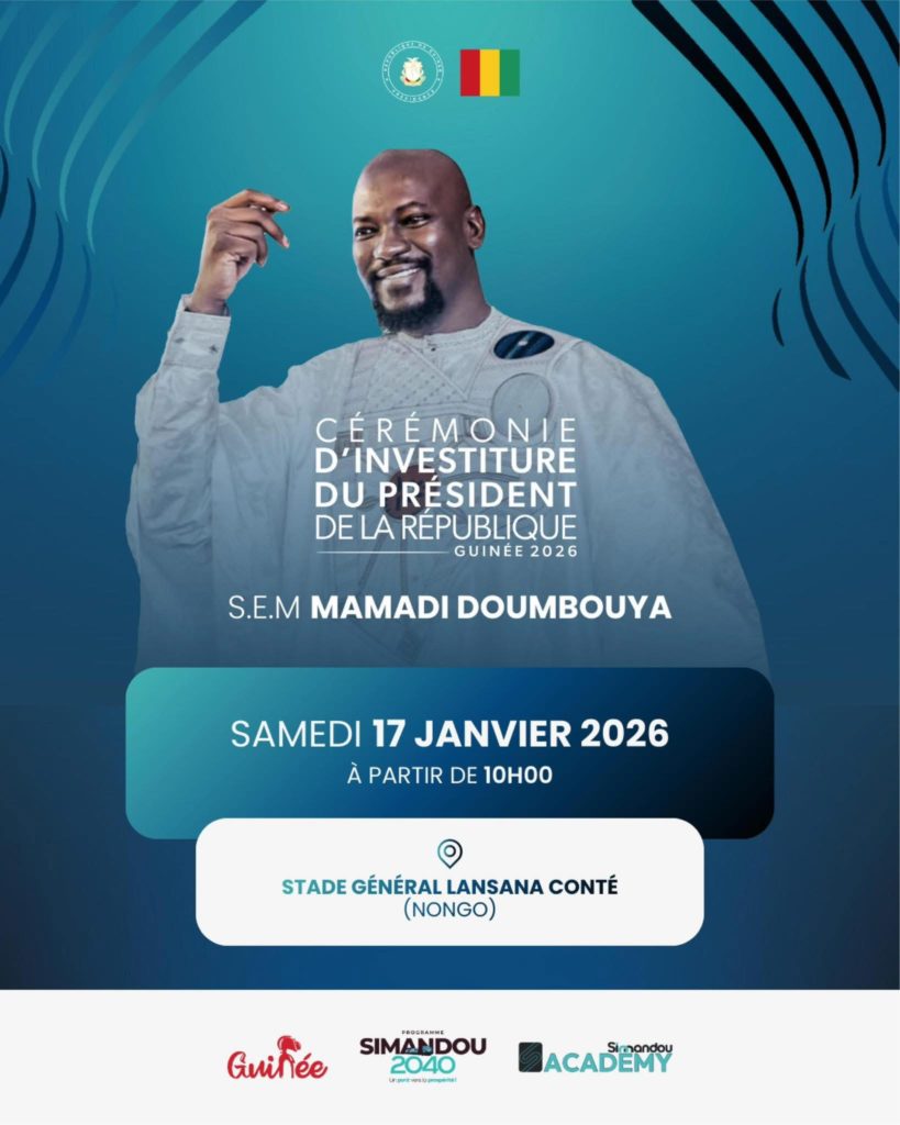 Guinée : la cérémonie d’investiture du président Mamadi Doumbouya prévue le 17 janvier 