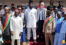 Timbi-Madina : le DG de l’ANVJ, Macka Baldé, et le CC Robby Sarah prennent part à l’inauguration du centre SCAD aux côtés du Général Amara Camara